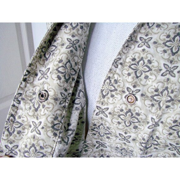 Faded Glory Cropped Wrap Side Tie Sleeveless Blouse 100% Cotton Beige White Sz L - Picture 5 of 12